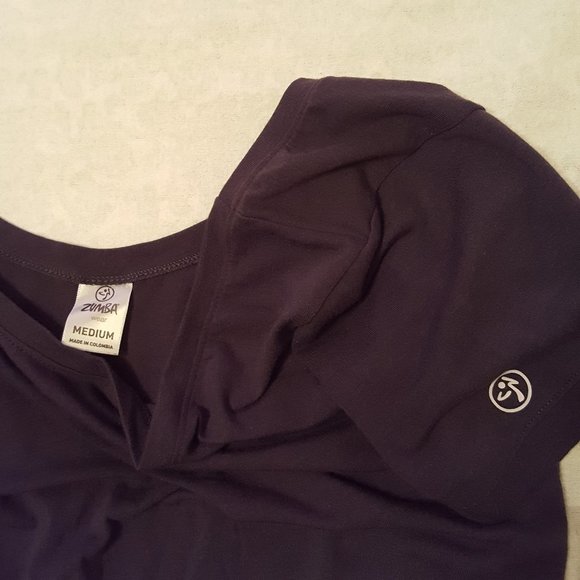 2/$20 Zumba Scoop Neck Top Navy Pink Medium - Picture 6 of 10